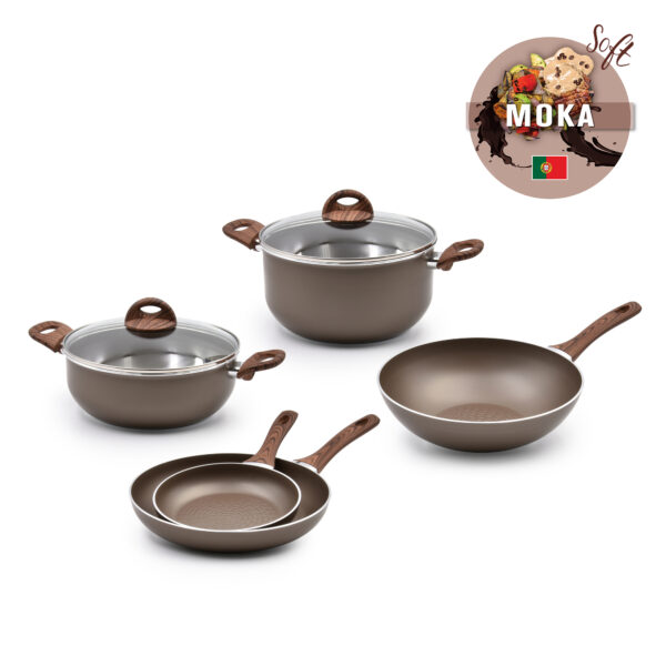 Trem de Cozinha Indução 5 Peças Moka Soft