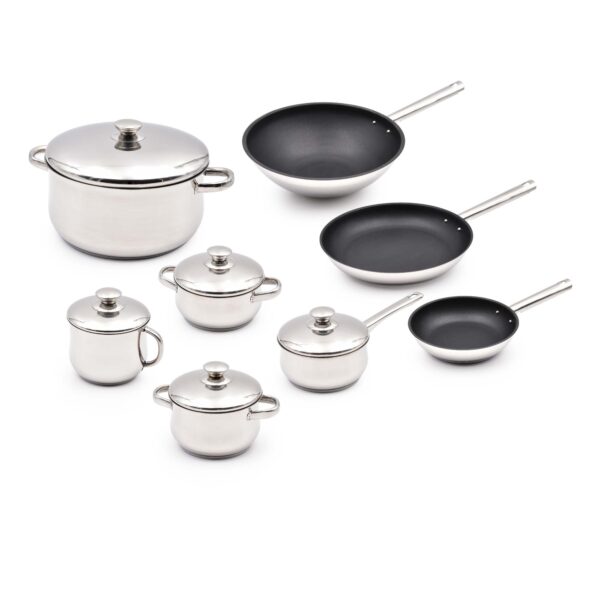 Trem Cozinha Indução 8 Peças Aço Inoxidável