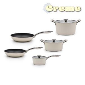 Trem Cozinha Indução 5 Peças Creme