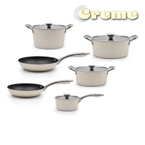 Trem Cozinha Indução 6 Peças Creme