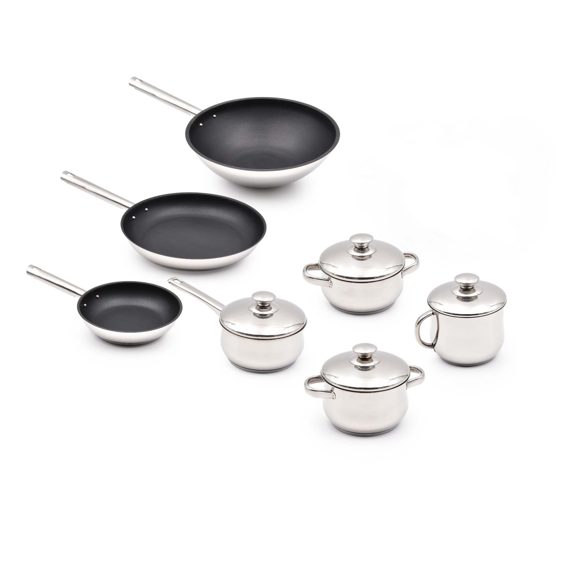 Trem Cozinha Indução 7 Peças Aço Inoxidável