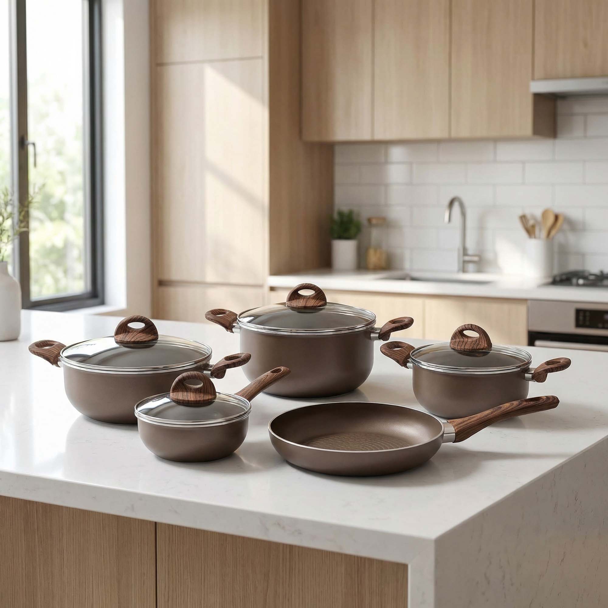 Trem de Cozinha Indução 5 Peças Moka Soft - Image 2