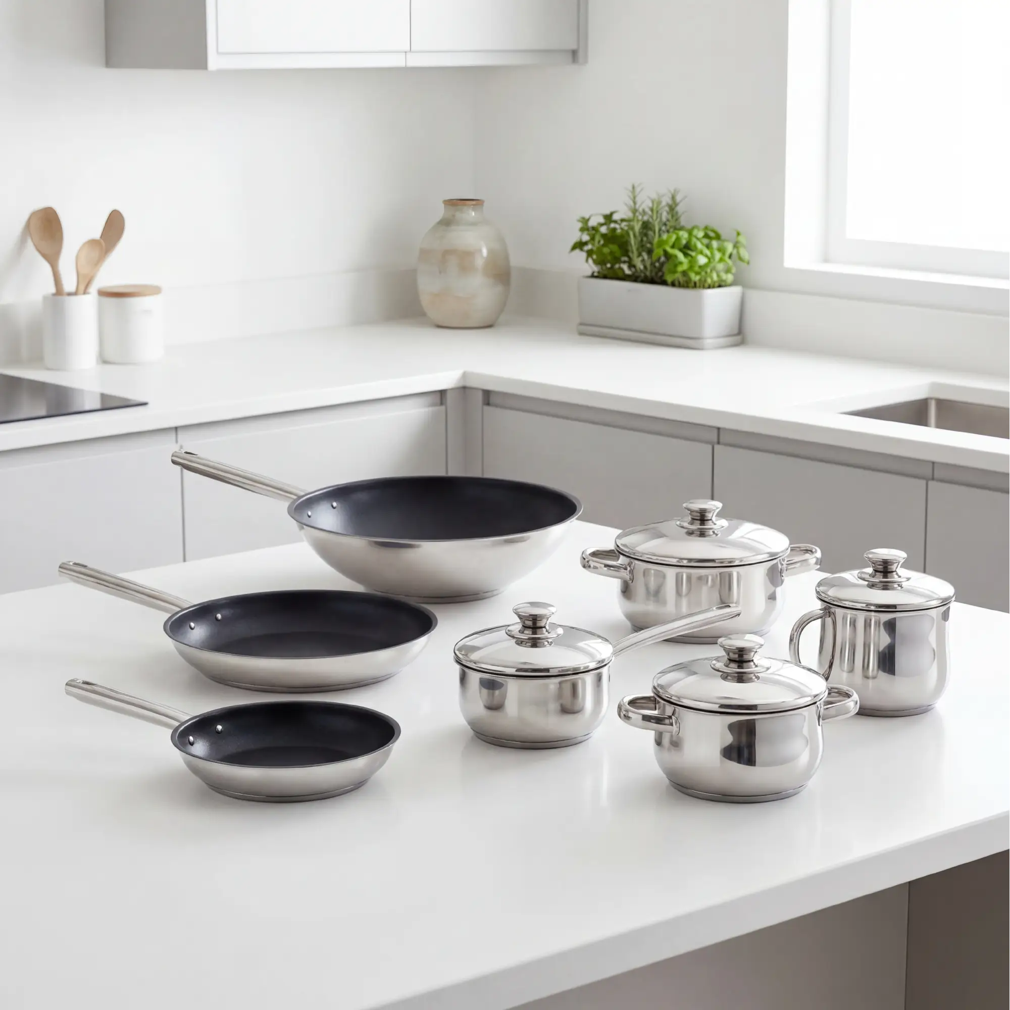 Trem Cozinha Indução 7 Peças Aço Inoxidável - Image 2