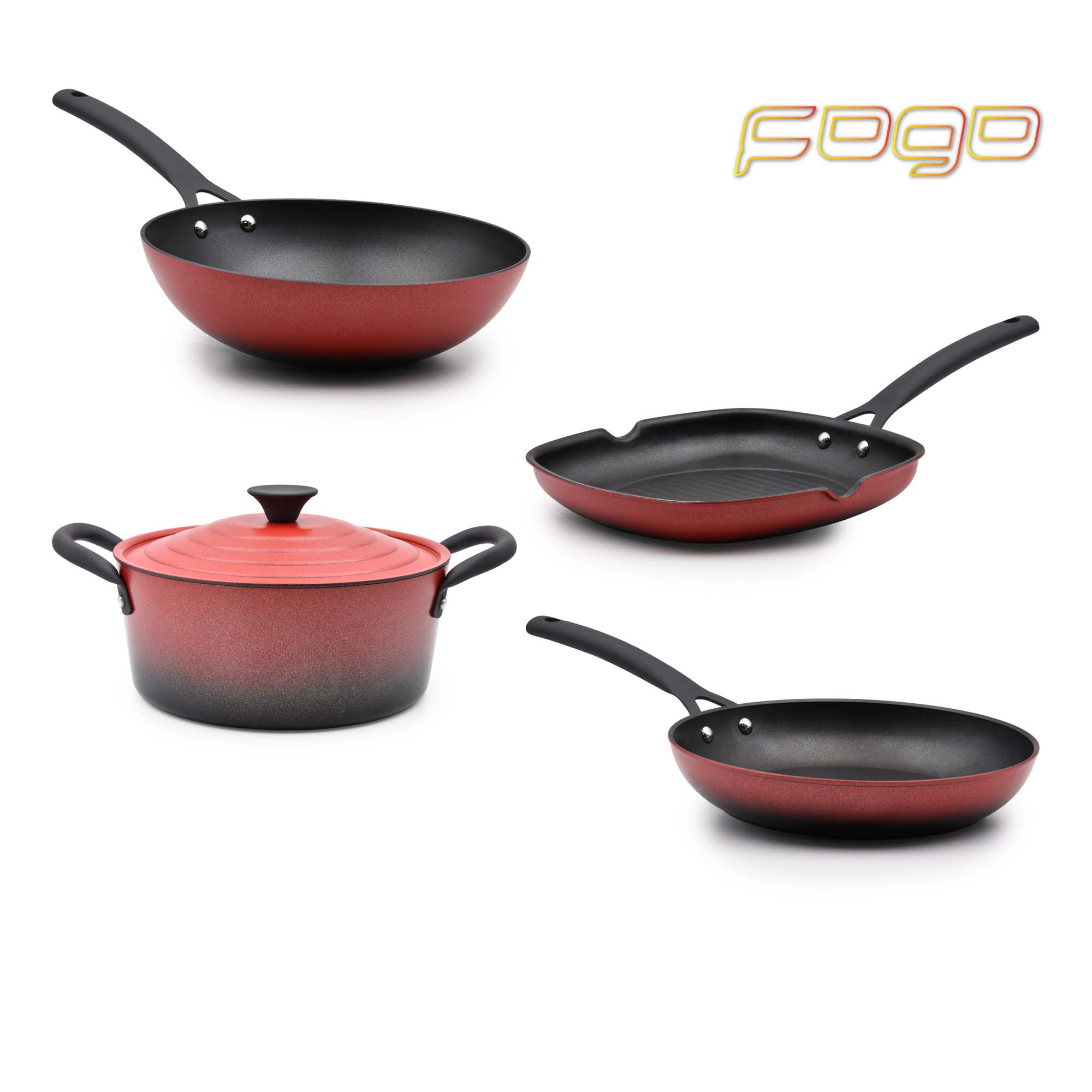 Trem de Cozinha Indução 4 Peças Fogo