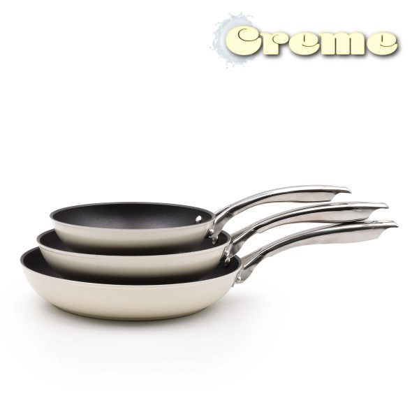 Conjunto Indução 3 Frigideiras Creme
