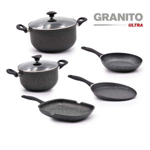 Trem Cozinha Indução 5 Peças Granito Ultra