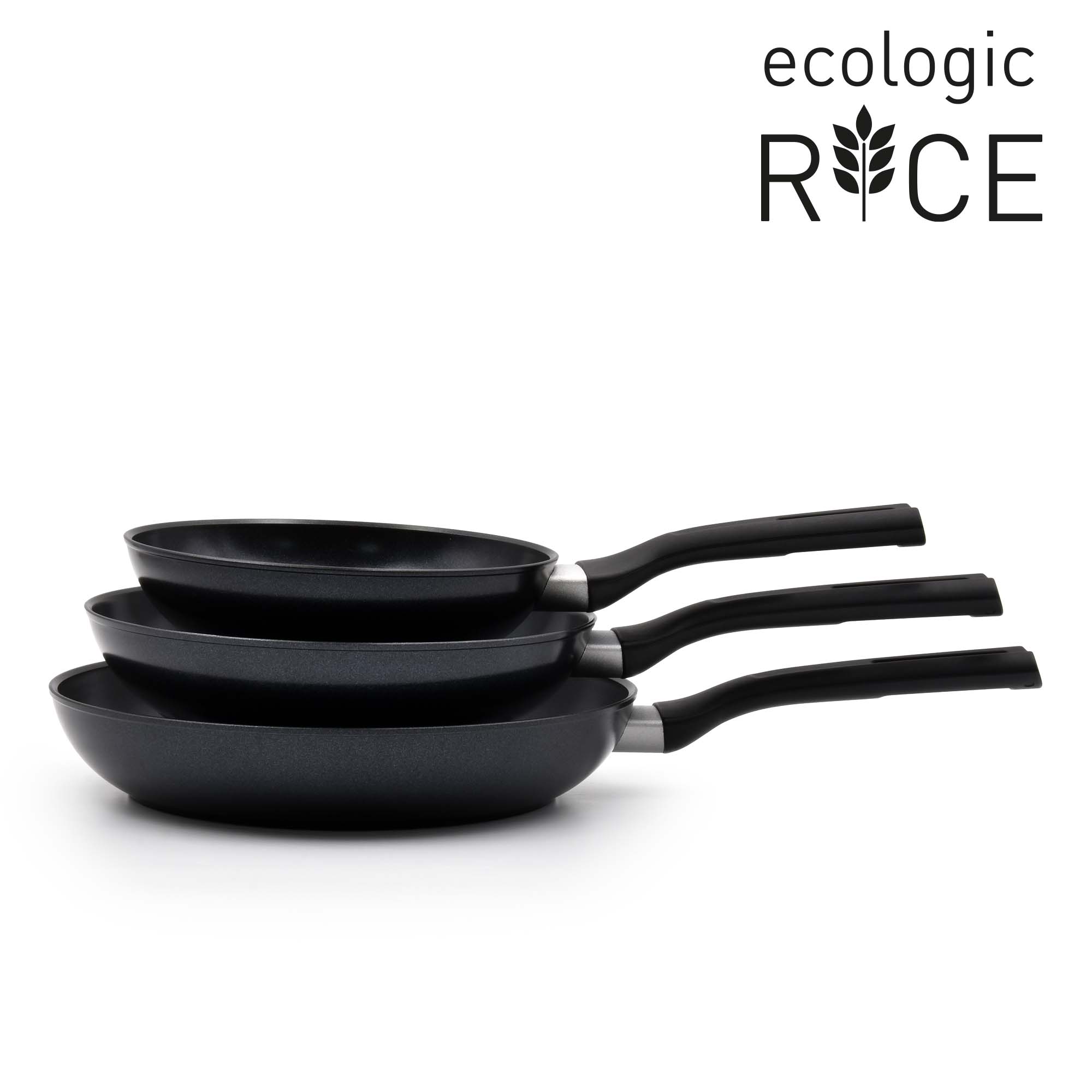 Conjunto Indução 3 Frigideiras Ecologic Rice